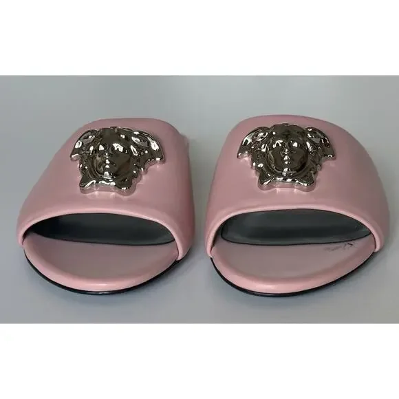 VERSACE Medusa Women's Rose Sandals 7 US (37 Euro) 1009428 Spain NIB $850 - Picture 9 of 13